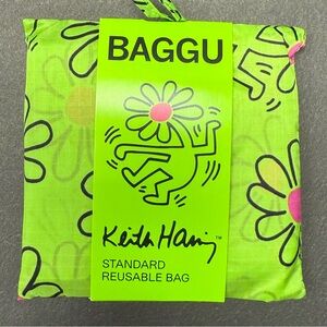 NWT BAGGU KEITH HARING FLOWER Standard Size Reusable Bag